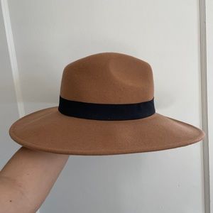 Vici camel flat brim hat